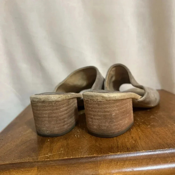 BORN Platform Slide Sandals Womens Size 7 Leather Suede Block Heel Open Toe Chic - Picture 9 of 11